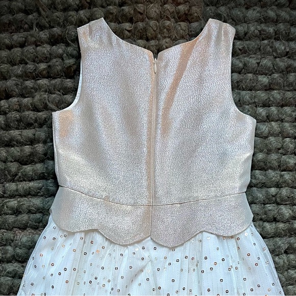 Cat & Jack Girls NWOT Gold & Cream Holiday Dress - Picture 4 of 5